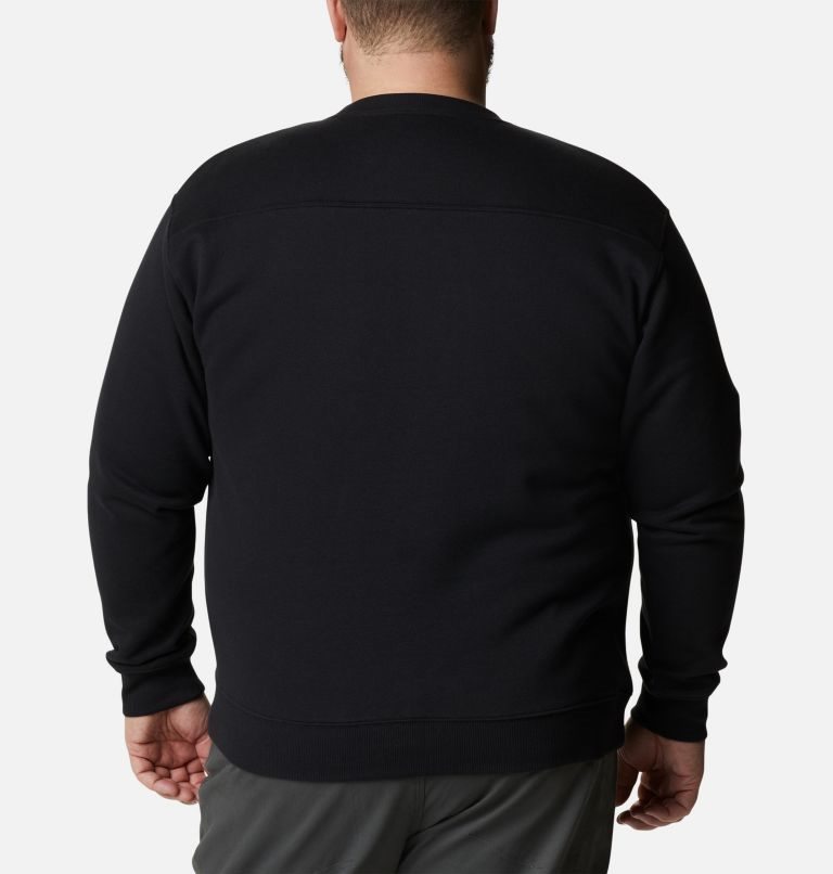 Men's Columbia Hart Mountain II Crew Sweatshirts Black | Plus Size CA-P1453